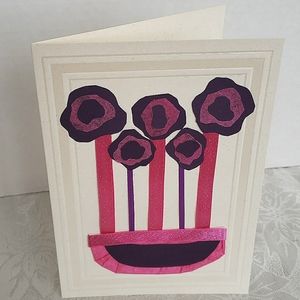 Handmade art card - Pink, purple Poppies
